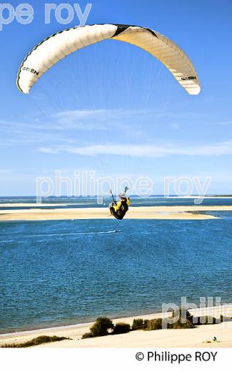 VOL EN PARAPENTE , DEPUIS LA DUNE DU PILAT, BASSIN D' ARCACHON, GIRONDE. (33F30829.jpg)