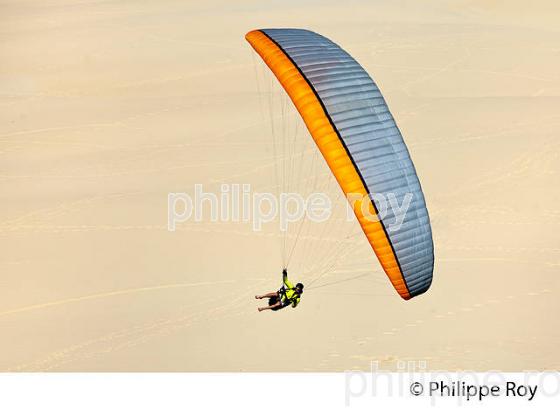 VOL EN PARAPENTE , DEPUIS LA DUNE DU PILAT, BASSIN D' ARCACHON, GIRONDE. (33F30839.jpg)