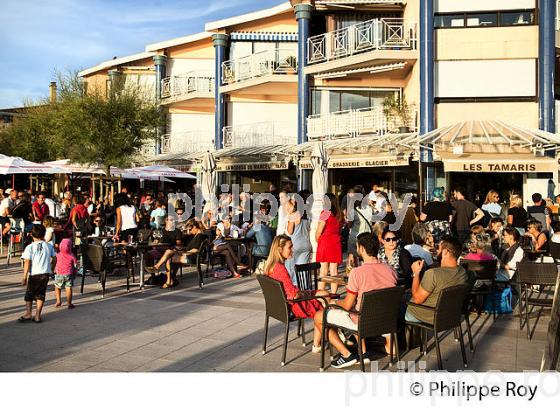 TERRASSE DE CAFE   EN  FRONT DE MER , ANDERNOS-LES-BAINS, BASSIN D' ARCACHON, GIRONDE. (33F32512.jpg)