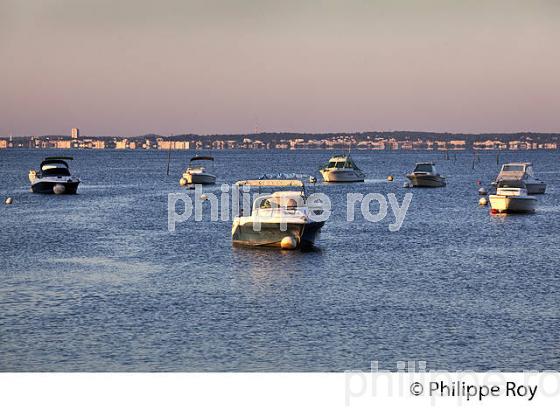 MAREE HAUTE  ET LEVER DU JOUR AU  PORT D' ARES, BASSIN D' ARCACHON, GIRONDE. (33F32714.jpg)