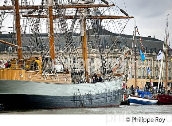 FREGATE KASKELOT, RASSEMBLEMENT  DE GRANDS VOILIERS DANS  LE PORT DE LA LUNE,  BORDEAUX . (33F33832.jpg)