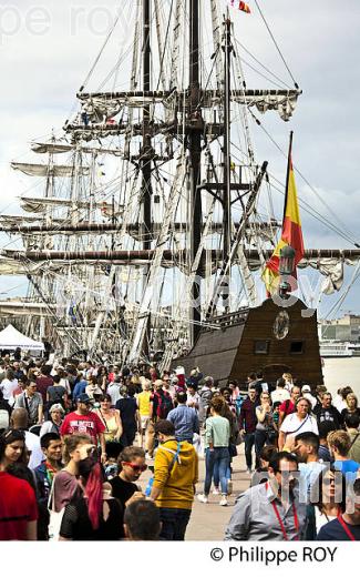 LE GALION EL GALEON, RASSEMBLEMENT  DE GRANDS VOILIERS DANS  LE PORT DE LA LUNE,  BORDEAUX FETE LE VIN, VILLE DE BORDEAUX. (33F33931.jpg)