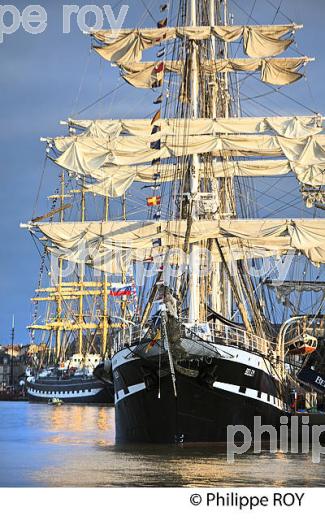 LE BELEM, RASSEMBLEMENT  DE GRANDS VOILIERS DANS  LE PORT DE LA LUNE,  VILLE DE  BORDEAUX FETE LE VIN. (33F34020.jpg)