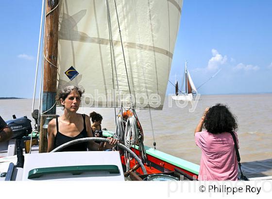 NAVIGATION  A VOILE SUR LA NEBULEUSE, ANCIEN THONIER, ESTUAIRE DE LA GIRONDE. (33F34137.jpg)