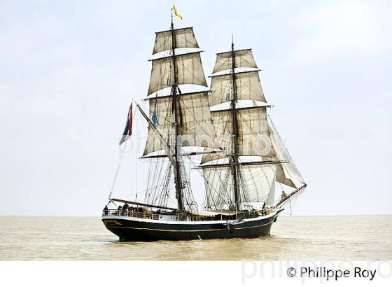 LE  MORGENSTER BRICK NEERLANDAIS, SOUS VOILE DANS L' ESTUAIRE DE LA GIRONDE. (33F34207.jpg)