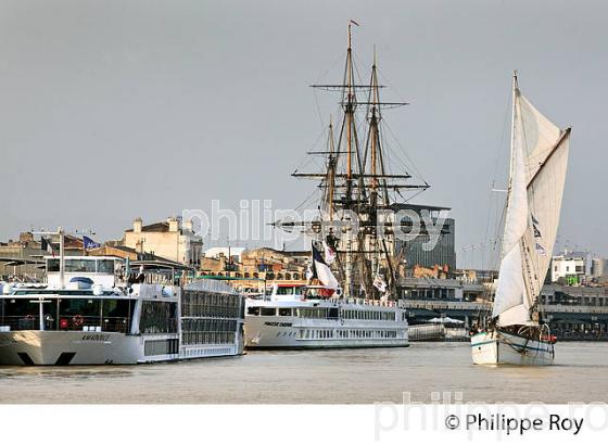 L' ARWAK, KETCH AURIQUE,  A LA VOILE SUR LA GARONNE, PORT DE LA LUNE,    BORDEAUX. (33F34418.jpg)