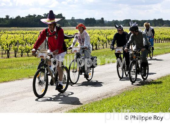 LA MEDOCAINE, COURSE EN VTT AVEC DEGUISEMENT, MARGAUX, MEDOC, GIRONDE. (33V38111.jpg)