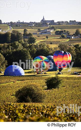 MONTGOLFIERE , ET VIGNOBLE DE MONTAGNE SAINT EMILION, GIRONDE, FRANCE. (33V39224.jpg)