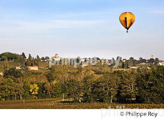 MONTGOLFIERE , ET VIGNOBLE DE MONTAGNE SAINT EMILION, GIRONDE, FRANCE. (33V39239.jpg)