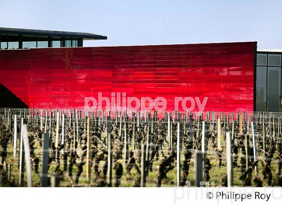 CHAI DU CHATEAU LA DOMINIQUE, JEAN NOUVEL , ARCHITECTE, VIGNOBLES FAYAT,   SAINT EMILION, GIRONDE. (33V41205.jpg)