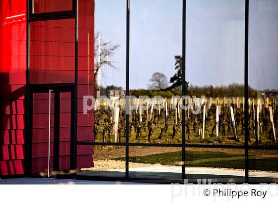 CHAI DU CHATEAU LA DOMINIQUE, JEAN NOUVEL , ARCHITECTE, VIGNOBLES FAYAT,   SAINT EMILION, GIRONDE. (33V41211.jpg)