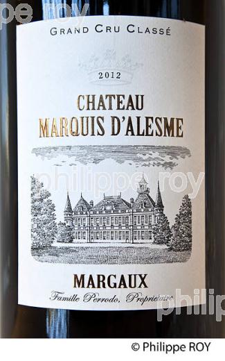 CHATEAU MARQUIS  D' ALESME  A  MARGAUX, VINS  DU MEDOC  MEDOC, GIRONDE. (33V41820.jpg)