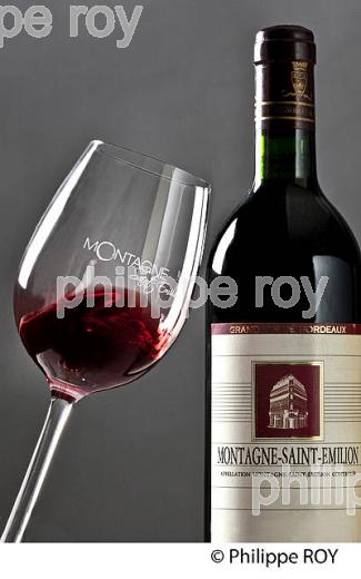 DEGUSTATION, VERRE DE VIN , AOC MONTAGNE SAINT-EMILION, VINS DE BORDEAUX, GIRONDE. (33V43526.jpg)