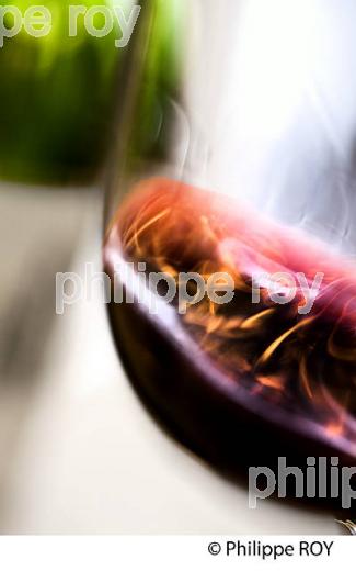 DEGUSTATION,  VINS PRIMEURS, VERRE DE VIN ROUGE, SAINT EMILION,  VINS DE BORDEAUX. (33V45421-ok.jpg)