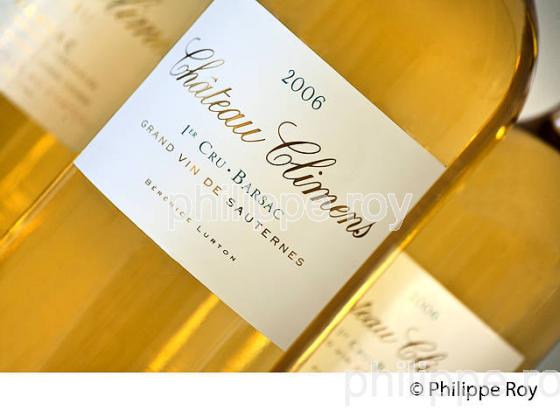 BOUTEILLE DE VIN LIQUREUX ,  CHATEAU CLIMENS, 1ER GRAND CRU CLASSE,  BARSAC, VIGNOBLE DE BARSAC SAUTERNES , GIRONDE (33V48038.jpg)