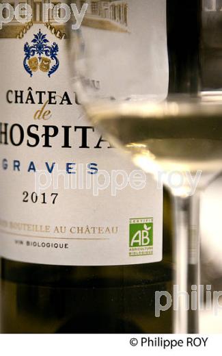 DEGUSTATION, VIN BLANC; CHATEAU DE L' HOSPITAL, 18 EME SIECLE, AOC VINS DES GRAVES, PORTETS, GIRONDE. (33V48440.jpg)