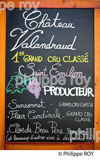 VENTE BOUTEILLE, VIN DU CHATEAU VALANDRAUD, 1ER GRAND CRU CLASSE, AOC SAINT EMILION, VIGNOBLE DE BORDEAUX. (33V49116.jpg)