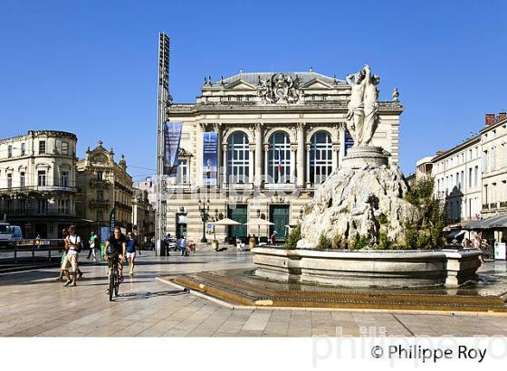 PLACE DE LA COMEDIE, VIEUX MONTPELLIER, LANGUEDOC-ROUSSILLON. (34F00308.jpg)