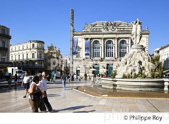 PLACE DE LA COMEDIE, VIEUX MONTPELLIER, LANGUEDOC-ROUSSILLON. (34F00309.jpg)