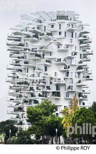IMMEUBLE  DE L' ARBRE BLANC, PORT MARIANNE,  MONTPELLIER, HERAULT, LANGUEDOC. (34F00917.jpg)