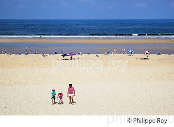 PLAGE DE MIMIZAN, COTE D' ARGENT, LANDES, AQUITAINE. (40F01328.jpg)