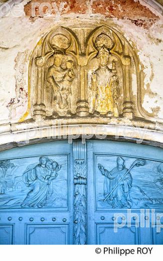 PORTAIL DE L' EGLISE DE BASCON,PAYS GRENADOIS,  LANDES (40F03706.jpg)