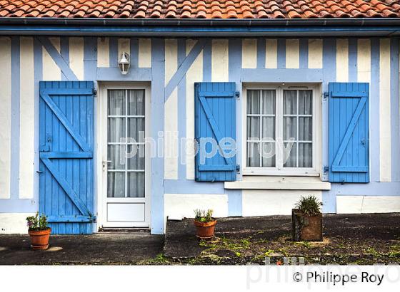 MAISON A COLOMBAGE, VILLAGE LANDAIS DE LEVIGNACQ, PAYS DE BORN, LANDES. (40F06222.jpg)