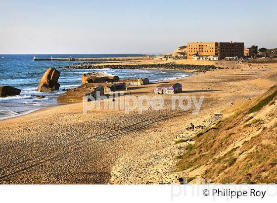 LA  PLAGE DE SANTOCHA , FRONT DE MER, STATION BALNEAIRE DE CAPBRETON, COTE D' ARGENT, LANDES. (40F07330.jpg)