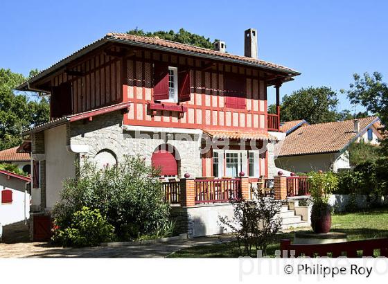 MAISON  DE VILLEGIATURE,  STATION BALNEAIRE DE HOSSEGOR, COTE D' ARGENT, LANDES. (40F07715.jpg)