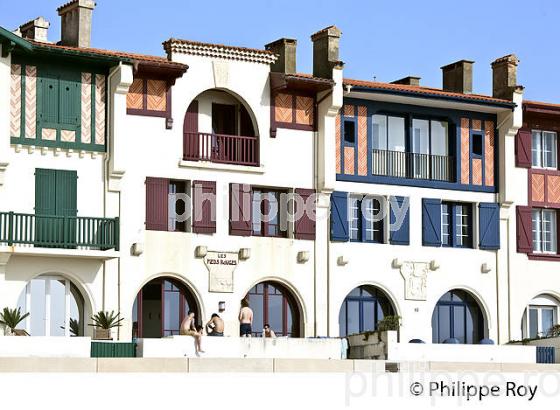 FRONT DE MER, PLAGE OCEANE,  STATION  BALNEAIRE DE HOSSEGOR, COTE D' ARGENT, LANDES. (40F08005.jpg)