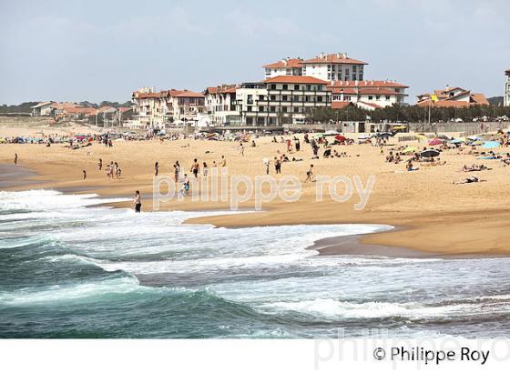 FRONT DE MER, PLAGE OCEANE,  STATION  BALNEAIRE DE HOSSEGOR, COTE D' ARGENT, LANDES. (40F08017.jpg)