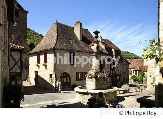 VILLAGE D' AUTOIRE, HAUTE VALLEE DE LA DORDOGNE, CAUSSE DU HAUT QUERCY, LOT. (46F00413.jpg)