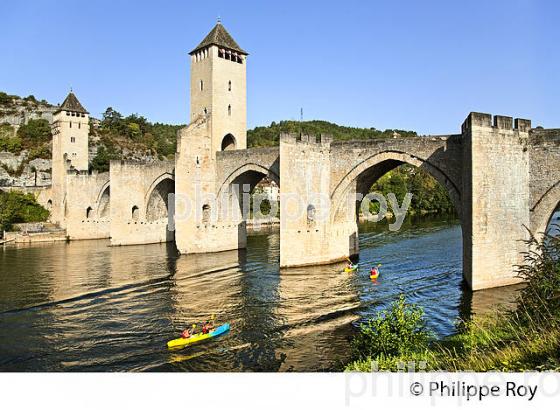 PONT VALENTRE,  VIEILLE VILLE DE CAHORS VALLEE DU LOT, QUERCY, LOT. (46F00926.jpg)
