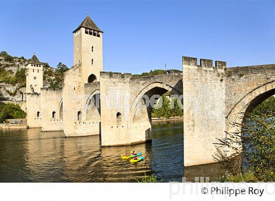 PONT VALENTRE,  VIEILLE VILLE DE CAHORS VALLEE DU LOT, QUERCY, LOT. (46F00927.jpg)