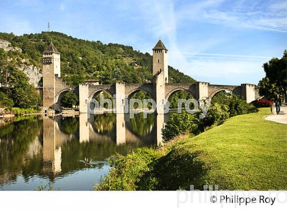 PONT VALENTRE,  VIEILLE VILLE DE CAHORS VALLEE DU LOT, QUERCY, LOT. (46F00931.jpg)