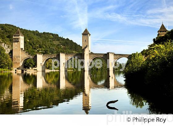 PONT VALENTRE,  VIEILLE VILLE DE CAHORS VALLEE DU LOT, QUERCY, LOT. (46F00932.jpg)