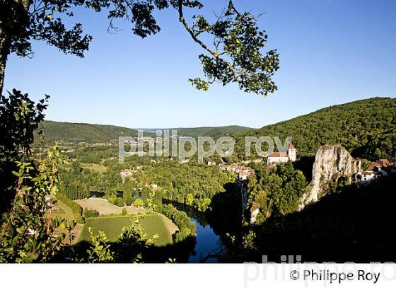 VILLAGE PERCHE ET  FORTIFIE DE SAINT-CIRQ-LAPOPIE, VALLEE DU LOT, QUERCY. (46F01223.jpg)