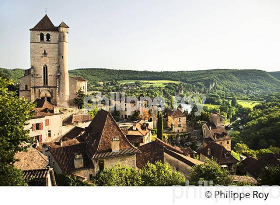 VILLAGE PERCHE ET  FORTIFIE DE SAINT-CIRQ-LAPOPIE, VALLEE DU LOT, QUERCY. (46F01231.jpg)