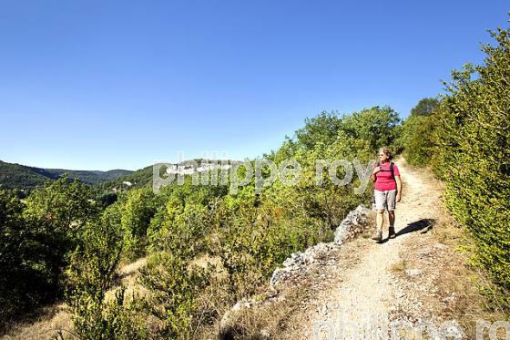RANDONNEE SUR LE CAUSSE, VALLEE DU CELE ,  VILLAGE DE MARCILHAC SUR CELE ,  QUERCY, LOT. (46F01503.jpg)