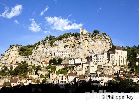 LE VILLAGE PERCHE  DE ROCAMADOUR, CAUSSE DE GRAMAT,  HAUT QUERCY, LOT. (46F01805.jpg)