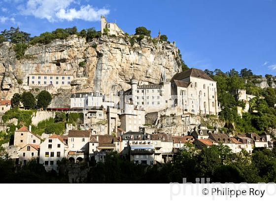 LE VILLAGE PERCHE  DE ROCAMADOUR, CAUSSE DE GRAMAT,  HAUT QUERCY, LOT. (46F01806.jpg)