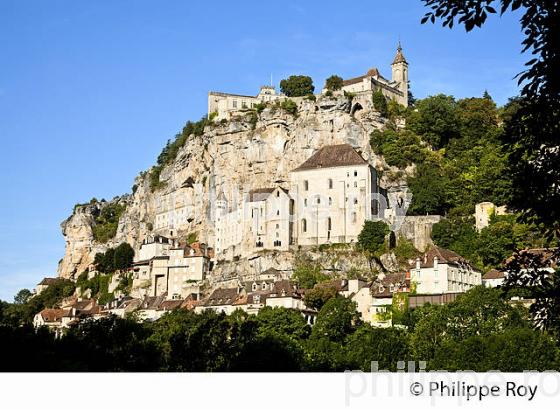 LE VILLAGE PERCHE  DE ROCAMADOUR, CAUSSE DE GRAMAT,  HAUT QUERCY, LOT. (46F01807.jpg)