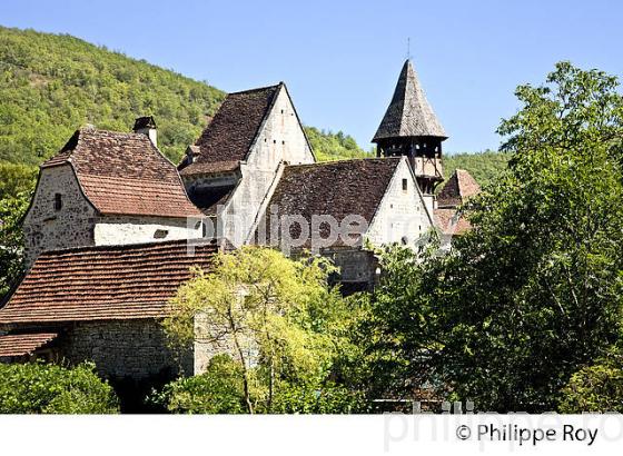 PRIEURE NOTRE DAME, VILLAGE DE ESPAGNAC-SAINTE-EULALIE, VALLEE DU CELE, QUERCY, LOT. (46F02329.jpg)