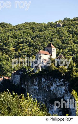 VILLAGE PERCHE ET  FORTIFIE DE SAINT-CIRQ-LAPOPIE, VALLEE DU LOT, QUERCY. (46F02416.jpg)