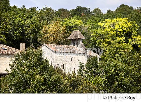 CHAPELLE ROMANE DE SAINT-GENIES-MONTCUQ, COMMUNE DE MONTCUQ, QUERCY BLANC, LOT. (46F03127.jpg)