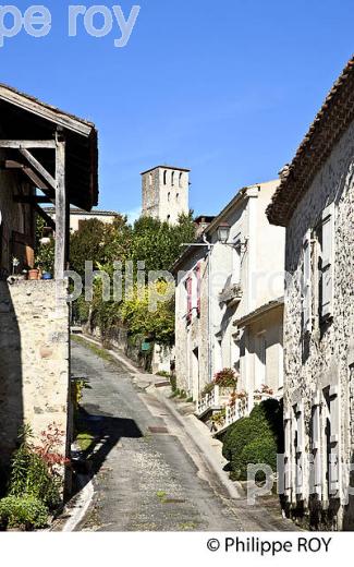 VILLAGE FORTIFIE DE POUDENAS ,PAYS D' ALBRET,  LOT ET GARONNE. (47F00934.jpg)