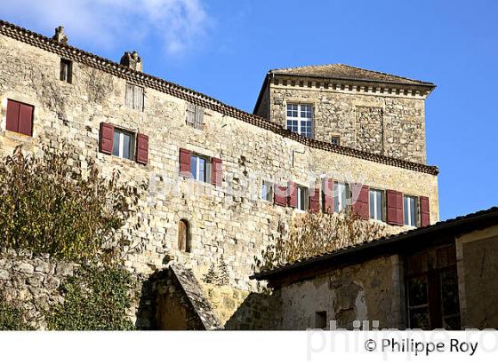 CHATEAU DU VILLAGE FORTIFIE DE POUDENAS ,PAYS D' ALBRET,  LOT ET GARONNE. (47F00939.jpg)