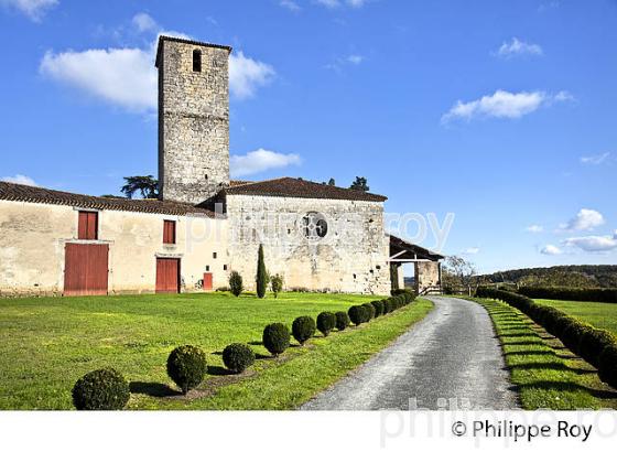 CHATEAU DU VILLAGE FORTIFIE DE POUDENAS ,PAYS D' ALBRET,  LOT ET GARONNE. (47F01001.jpg)