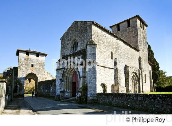 EGLISE ROMANE, BASTIDE   DE VIANNE, VILAGE FORTIFIE, VALLEE DE LA GARONNE,  LOT ET GARONNE. (47F01008.jpg)