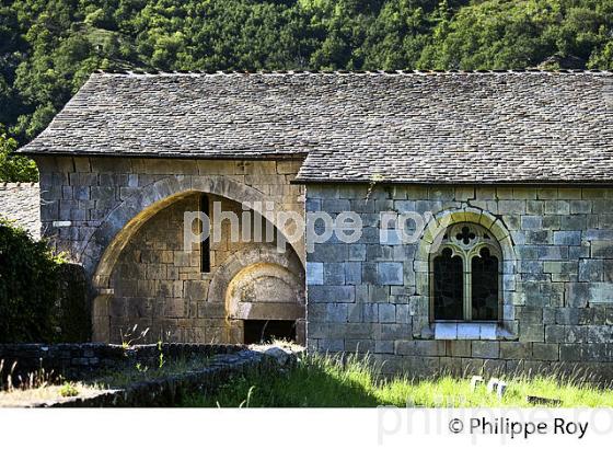EGLISE SAINT FLOUR DU POMPIDOU,  VALLEE FRANCAISE,  CORNICHE DES CEVENNES , LE POMPIDOU, LOZERE. (48F00306.jpg)